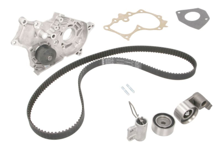 Distributie - Set distributie (curea + intinzator + pompa apa) potrivit TOYOTA AVENSIS, AVENSIS VERSO, COROLLA, COROLLA VERSO, PREVIA II, RAV 4 II 2.0D 09.97-03.09