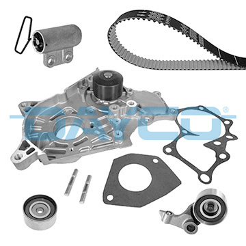 Distributie - Set distributie (curea + intinzator + pompa apa) potrivit TOYOTA AVENSIS, AVENSIS VERSO, COROLLA, COROLLA VERSO, PREVIA II, RAV 4 II 2.0D 09.97-11.08