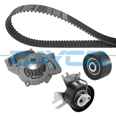 Distributie - Set distributie (curea + intinzator + pompa apa) potrivit VOLVO C30, C70 II, S40 II, S80 II, V50, V70 III; CITROEN C4, C4 GRAND PICASSO I, C4 I, C4 PICASSO I, C5 II 1.8/2.0D 06.02-