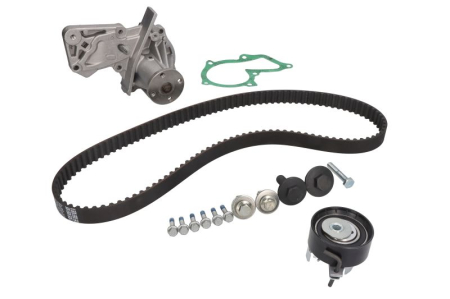 Distributie - Set distributie (curea + intinzator + pompa apa) potrivit VOLVO C30, S40 II, V50; FORD B-MAX, C-MAX, C-MAX II, COURIER, ECOSPORT, FIESTA V, FIESTA VI, FOCUS C-MAX, FOCUS II 1.2-2.0 10.90-