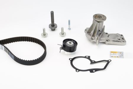 Set distributie potrivit VOLVO C30, S40 II, V50; FORD B-MAX, C-MAX, C-MAX II, ECOSPORT, FIESTA, FIESTA V, FIESTA VI, FOCUS C-MAX 1.2-1.6LPG dupa 2001 (curea + intinzator + pompa apa) [1]