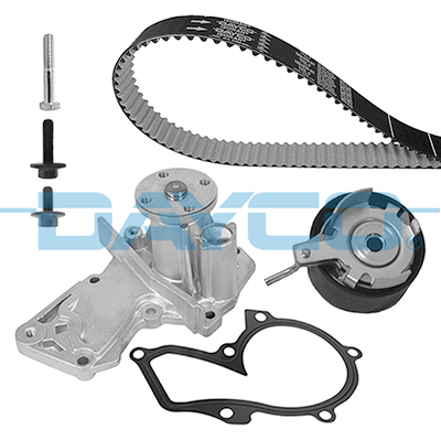 Set distributie potrivit VOLVO C30, S40 II, V50; FORD B-MAX, C-MAX, C-MAX II, ECOSPORT, FIESTA, FIESTA V, FIESTA VI, FOCUS C-MAX 1.2-1.6LPG dupa 2001 (curea + intinzator + pompa apa) [1]