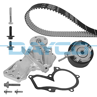 Distributie - Set distributie (curea + intinzator + pompa apa) potrivit VOLVO C30, S40 II, V50; FORD B-MAX, C-MAX, C-MAX II, ECOSPORT, FIESTA V, FIESTA VI, FOCUS C-MAX, FOCUS II 1.2-1.6LPG 11.01-