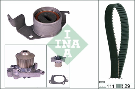 Distributie - Set distributie (curea + intinzator + pompa apa) potrivit VOLVO S40 I; MITSUBISHI CARISMA 1.6/1.8 05.95-06.06