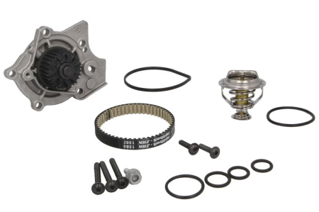 Distributie - Set distributie (curea + pompa apa) (cu termostat) potrivit AUDI A3, A4 ALLROAD B8, A4 B8, A5, A6 C7, A8 D4, Q3, Q5, TT; SEAT ALHAMBRA, ALTEA, ALTEA XL, EXEO, EXEO ST 1.8-3.0 09.04-07.19