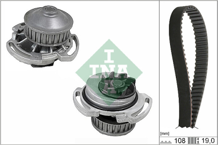 Distributie - Set distributie (curea + pompa apa) potrivit AUDI 50, 80 B2; VW DERBY, GOLF I, GOLF II, JETTA I, JETTA II, PASSAT B1, PASSAT B2, POLO, POLO CLASSIC, POLO II 0.8-1.3 05.73-09.94