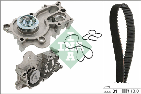 Distributie - Set distributie (curea + pompa apa) potrivit AUDI A1, A1 CITY CARVER, A3, Q2; SEAT ARONA, ATECA, IBIZA IV, IBIZA IV SC, IBIZA IV ST, IBIZA V, LEON, LEON SC, LEON ST, MII 1.0/1.0CNG 08.11-
