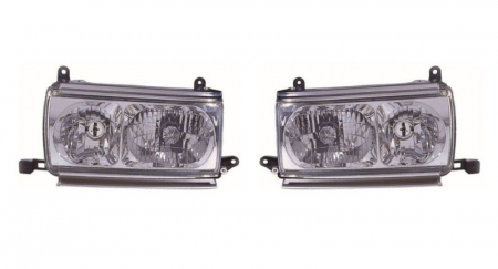 Set faruri stanga/dreapta (H1/H4, mecanic, fara motor, culoare semnalizator: transparent) potrivit TOYOTA LAND CRUISER 80 -01.97