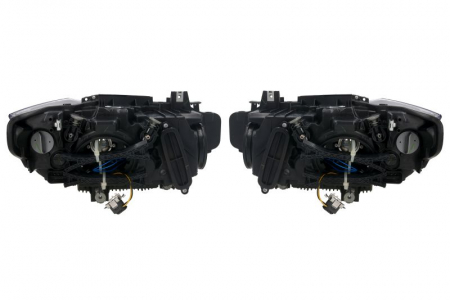 Set faruri stanga/dreapta potrivit BMW 3 F30, F31, F80 2011-2019 (H7/PY21W, electric, cu motoras, tuning, culoare interior: negru) [1]