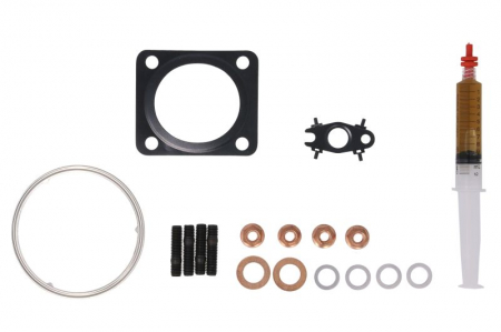 Set montaj esapament - Set montaj turbocompresor (cu garnituri) potrivit ABARTH 500 / 595 / 695, 500C / 595C / 695C; ALFA ROMEO GIULIETTA, GIULIETTA/HATCHBACK, MITO; FIAT 500X, BRAVO II, PUNTO, PUNTO EVO 1.4 07.08-