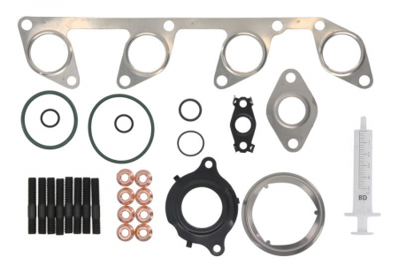 Set montaj esapament - Set montaj turbocompresor potrivit AUDI A3, TT; SEAT ALTEA, ALTEA XL, LEON, TOLEDO III; SKODA OCTAVIA II, SUPERB II, YETI; VW BEETLE, EOS, GOLF PLUS V, GOLF V, GOLF VI 2.0D 05.03-
