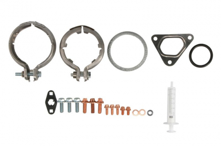 Set montaj esapament - Set montaj turbocompresor potrivit MERCEDES C (CL203), C T-MODEL (S202), C T-MODEL (S203), C (W202), C (W203), CLC (CL203), CLK (C209), E T-MODEL (S210), E T-MODEL (S211) 2.0D-3.2D 09.97-