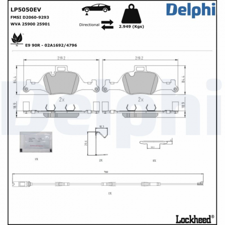 Set placute frana Fata (cu suplimente; cu un tampon de amortizare; pentru vehicule electrice), potrivit BMW I4 (G26), IX3 (G08) Electric 09.20- [1]