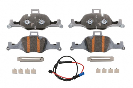 Placute - Set placute frana Fata (cu suplimente; cu un tampon de amortizare; pentru vehicule electrice), potrivit BMW I4 (G26), IX3 (G08) Electric 09.20-