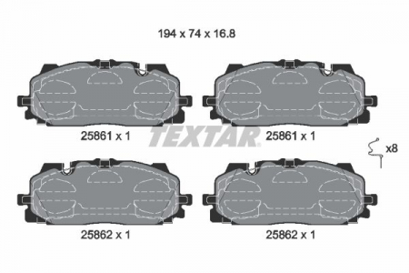 Piese auto electrice - Set placute frana Fata (cu suplimente), potrivit AUDI A3, A3 ALLSTREET, A4 ALLROAD B9, A4 B9, A5, A6 ALLROAD C8, A6 C8, A7, A8 D5, E-TRON, Q3, Q5, Q7, Q8, Q8 E-TRON 1.4-Electric 09.09-