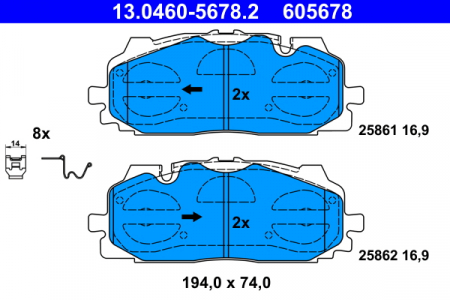 Set placute frana Fata (cu suplimente), potrivit AUDI A4 ALLROAD B9, A4 B9, A5, A6 ALLROAD C8, A6 C8, A7, A8 D5, E-TRON, E-TRON GT, Q3, Q5, Q7, Q8; BENTLEY BENTAYGA 1.4-Electric 01.15- [1]