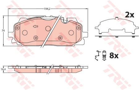 Set placute frana Fata potrivit AUDI A4 ALLROAD B9, A4 B9, A5, A6 ALLROAD C8, A6 C8, A7, A8 D5, E-TRON, Q3, Q5, Q7, Q8; BENTLEY BENTAYGA; VW TOUAREG 1.4-Electric 01.15- [1]
