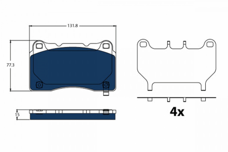 Piese Tesla - Set placute frana Fata/Spate potrivit CHEVROLET CAMARO; DODGE VIPER; FORD GT; TESLA MODEL S, MODEL X 3.5-Electric 01.03-