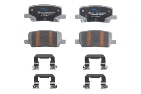 Placute frana - Set placute frana Spate (cu suplimente; cu un tampon de amortizare pentru vehicule electrice), potrivit TESLA MODEL S, MODEL X Electric 09.12-