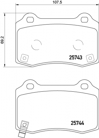 Piese Tesla - Set placute frana Spate (cu un tampon de amortizare pentru vehicule electrice; fara optionale), potrivit TESLA MODEL S, MODEL X Electric 09.12-