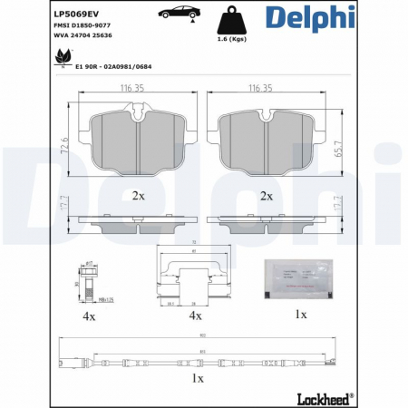 Set placute frana Spate (pentru vehicule electrice), potrivit BMW IX (I20) Electric 07.21- [1]
