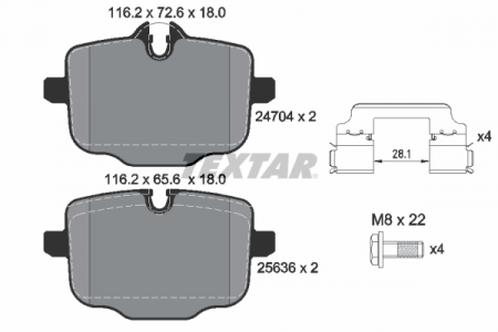 Piese auto electrice - Set placute frana Spate potrivit BMW 5 (G30, F90), 5 (G31), 6 GRAN TURISMO (G32), 7 (G11, G12), 8 (G14, F91), 8 (G15, F92), 8 GRAN COUPE (G16, F93), IX (I20), X3 (G01) 1.6-Electric 07.15-