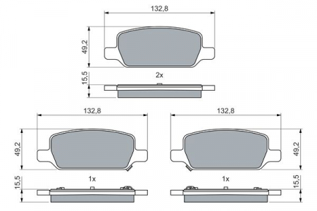 Piese Tesla - Set placute frana spate potrivit TESLA MODEL 3, MODEL Y Electric 01.17-