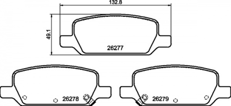 Piese Tesla - Set placute frana Spate potrivit TESLA MODEL 3, MODEL Y Electric 01.17-