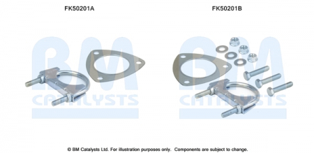 Set sistem esapament potrivit AUDI A6 C5; SKODA SUPERB I; VW PASSAT B5.5 1.8/2.0 1997-2008 (kit de montare) [1]