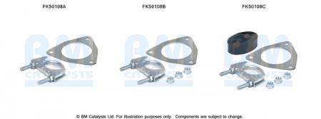 Set sistem esapament potrivit FIAT 500, 500 C, PANDA, PANDA/HATCHBACK; FORD KA 1.3D dupa 2006 (kit de montare) [1]