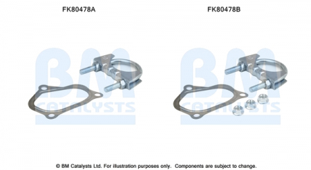 Set sistem esapament potrivit FIAT 500, FIORINO/MINIVAN, GRANDE PUNTO, PANDA, PANDA/HATCHBACK, QUBO; FORD KA; LANCIA YPSILON; OPEL COMBO TOUR 1.3D dupa 2003 (kit de montare) [1]