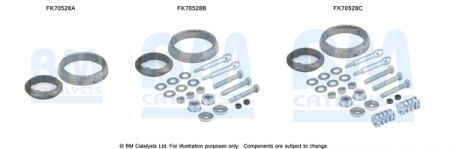 Set montaj esapament - Set sistem esapament potrivit FIAT DUCATO; PEUGEOT BOXER 2.0D/2.3D/2.8D dupa 2001 (kit de montare)