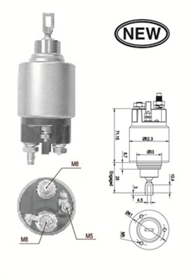 Solenoid electromotor potrivit CITROEN BERLINGO/MINIVAN, BX, EVASION, JUMPER I, XANTIA, XM, XSARA, ZX 1.6-2.1D 05.89-06.06