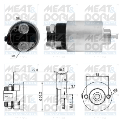 Solenoid electromotor potrivit HYUNDAI I30; KIA CEE'D, CERATO I, PRO CEE'D 2.0 04.04-12.12