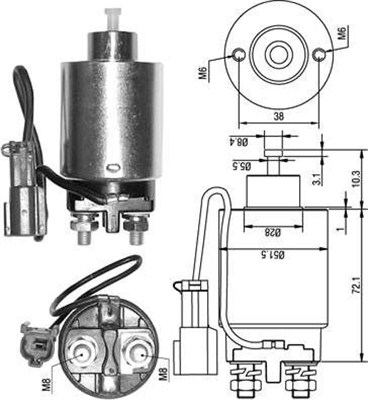 Alternatoare Electromotoare - Solenoid electromotor potrivit NISSAN ALMERA II, PRIMERA 1.5/1.8 2000-2008