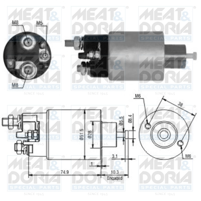 Solenoid electromotor potrivit OPEL MOVANO; RENAULT MASTER II 2.5D/2.8D 07.98-10.01