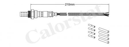 Sonda lambda - Sonda lambda (numar de fire 4, 540mm) (universal) MERCEDES C T-MODEL (S202), C (W202); ALFA ROMEO 145, 146; BMW Seria 3 (E36); FIAT PUNTO, TEMPRA; LANCIA DEDRA 1.6-3.0 intre 1989-2001