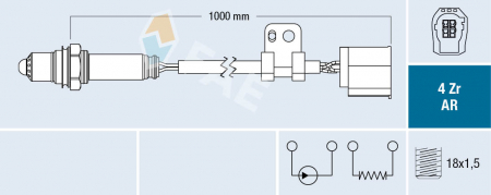 Sonda Lambda (numar fire 4, 1000mm) potrivit MAZDA 3, 5, 6 2.0D/2.2D 06.02-07.13 [2]