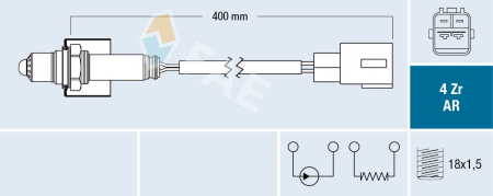 Sonda Lambda (numar fire 4, 400mm) potrivit TOYOTA PRIUS 1.5H 09.03-12.09 [2]