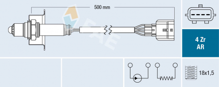 Sonda Lambda (numar fire 4, 500mm) potrivit NISSAN JUKE, PULSAR, QASHQAI II, X-TRAIL III 1.6 06.10- [2]