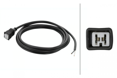 Electrica - Stecher potrivit DEUTZ FAHR AGROFARM, AGROLUX, AGROTRON, AGROTRON L, AGROTRON X dupa 1995 - (numar pini: 2, forma mufa: dreptunghiular, conector mama,cablu 2m)