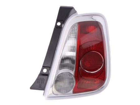 Stopuri - Stop lampa spate Dreapta potrivit ABARTH 500 / 595 / 695, 500C / 595C / 695C; FIAT 500 0.9-Electric dupa 2007 (P21W/R10W, cadru cromat)