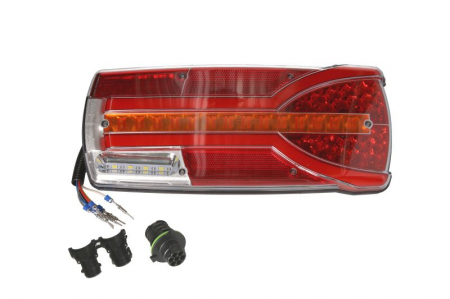 Stopuri - Stop spate dreapta CARMEN (LED, 12/24V, cu intermitent, cu far de ceață, lumina de marșarier, cu stop, lumină de parcare, reflector, dynamic indicator, conector: AMP 7PIN Bayonet, rosu )