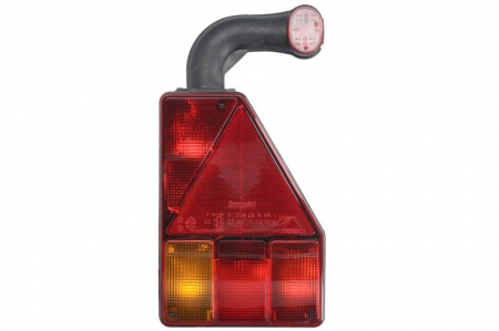 Piese Auto - Stop spate dreapta EARPOINT (12V, cu intermitent, cu far de ceață, cu stop, lumină de parcare, reflector triunghiular, cu lampă cu braț extensibil, șuruburi, număr de conexiuni: 5, conector: Bayonet 5