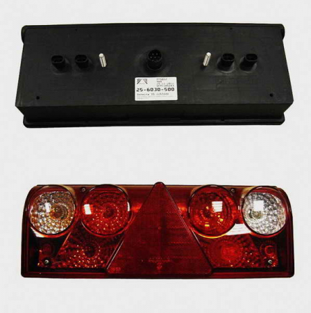 Stopuri - Stop spate dreapta EUROPOINT II (24V, reflector triunghiular, conector: 4x SuperSeal 2PIN/AMP 7PIN Bayonet, LED lumini pozitie) potrivit SCHMITZ