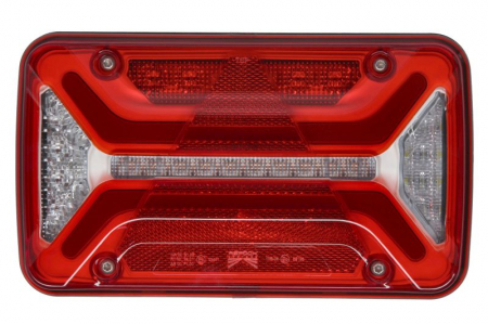 Iluminat auto - Stop spate dreapta MULTILED III (LED, 12/24V, cu intermitent, cu far de ceata, marsarier, cu stop, lumina de parcare, reflector triunghiular, conector: 2x SuperSeal 2PIN/AMP 7PIN) potrivit ADR