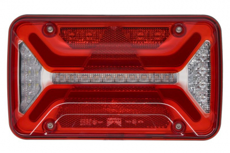 Iluminat auto - Stop spate dreapta MULTILED III (LED, 12/24V, cu intermitent, cu far de ceata, marsarier, cu stop, lumina de parcare, reflector triunghiular, conector: 2x SuperSeal 2PIN/AMP 7PIN) potrivit ADR