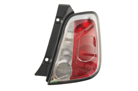 Stopuri - Stop spate Dreapta (P21W/R10W, culoare semnalizator alb, culoare sticla rosu, cadru negru) potrivit FIAT 500 dupa 2007