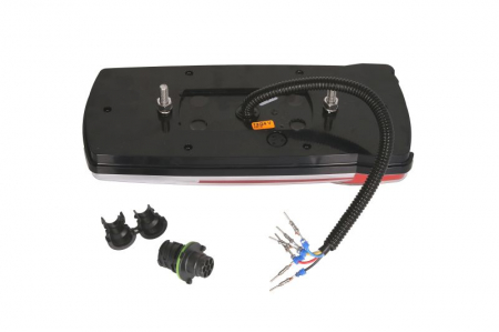 Stop spate stanga CARMEN (LED, 12/24V, cu intermitent, cu far ceață, lumina de marșarier, cu stop, lumină de parcare, cu iluminare placuta, reflector, conector: AMP 7PIN Bayonet, alb ) [1]