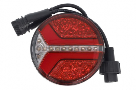 Stopuri - Stop spate stanga/dreapta ECOrotund (LED, 12/24V, cu intermitent, cu stop, lumina de parcare, fara proiector, lungime cablu: 0,3m, surub, conector: 2 x ASS2 2PIN/ASS2 7PIN)